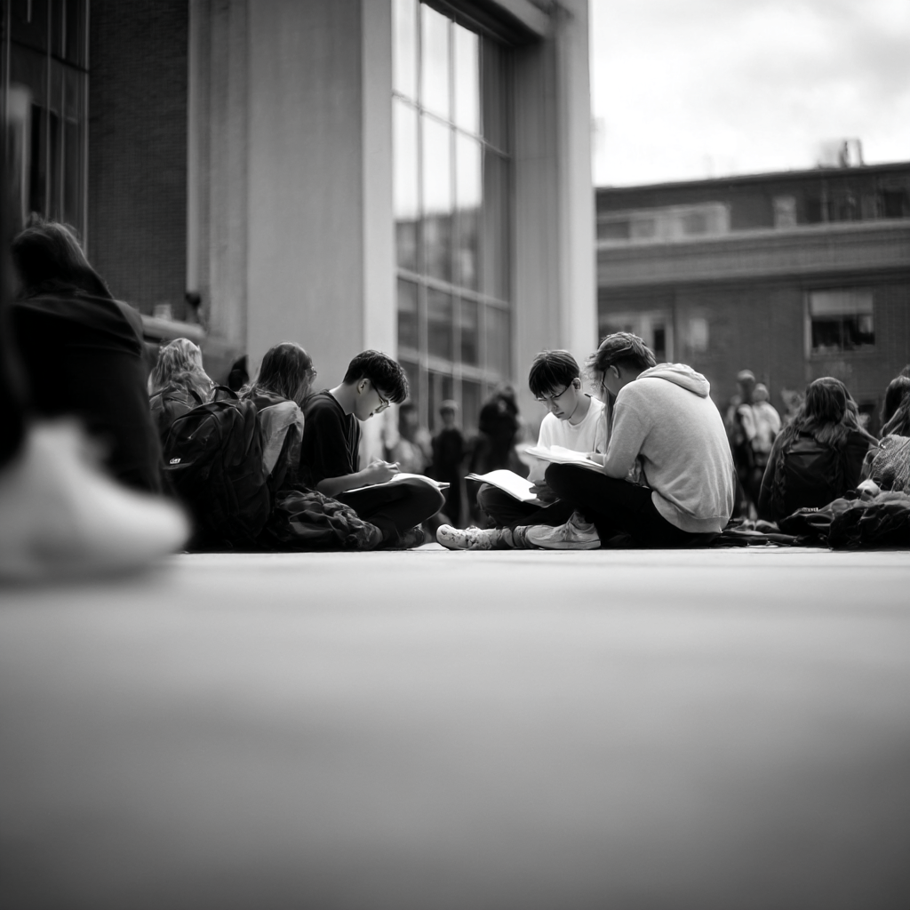 Students on campus